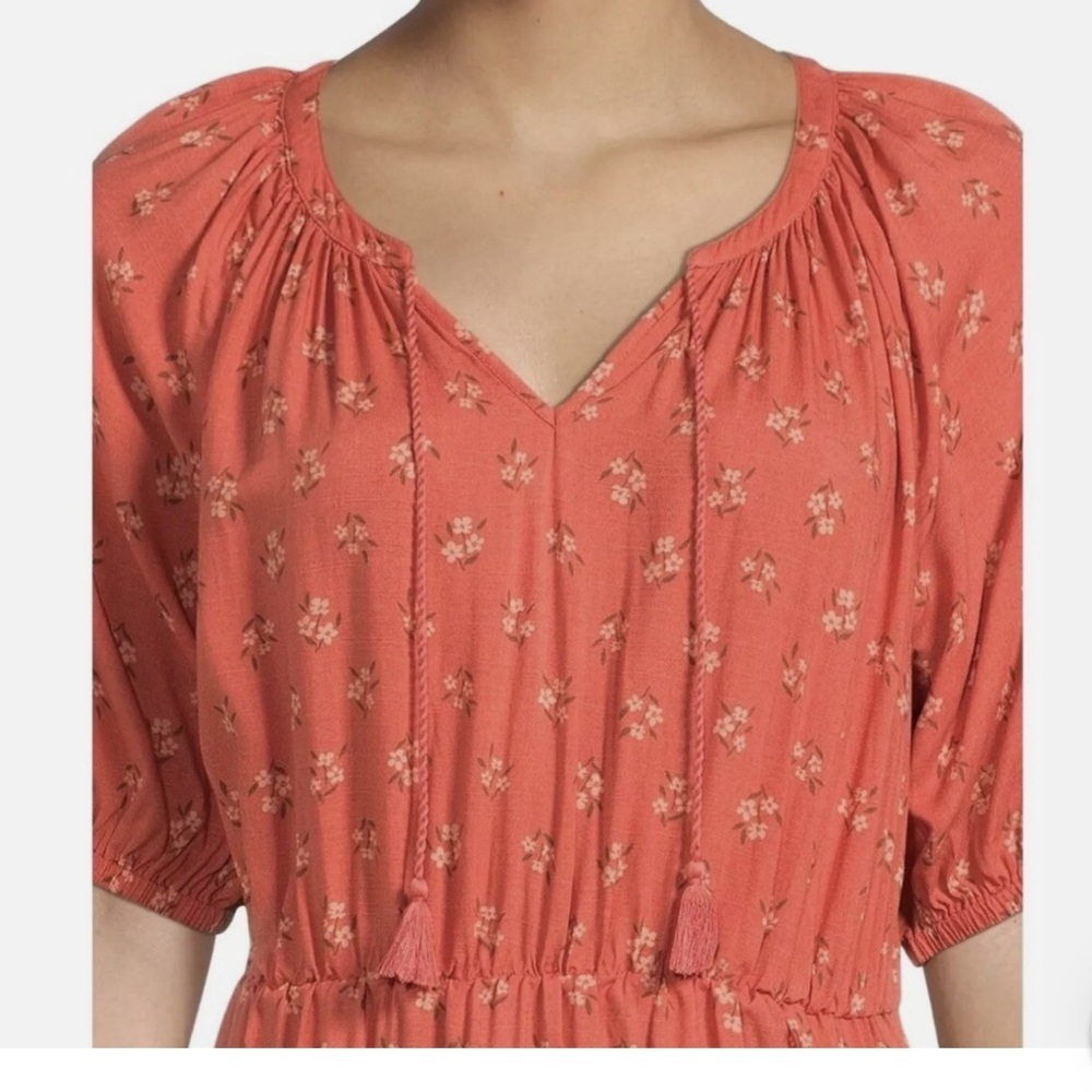 beachlunchlounge Terracotta Floral Midi Dress - Picture 4 of 4